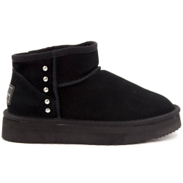 Pepe Jeans Stivaletti in Pelle Nera Dissy Metal
